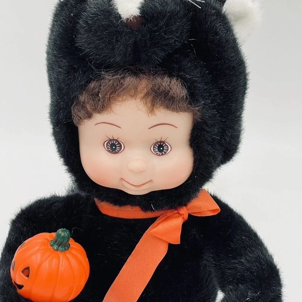 Vintage Animated Halloween Kid In Skunk Costume Motionettes Works Motion-ette - Picture 2 of 10